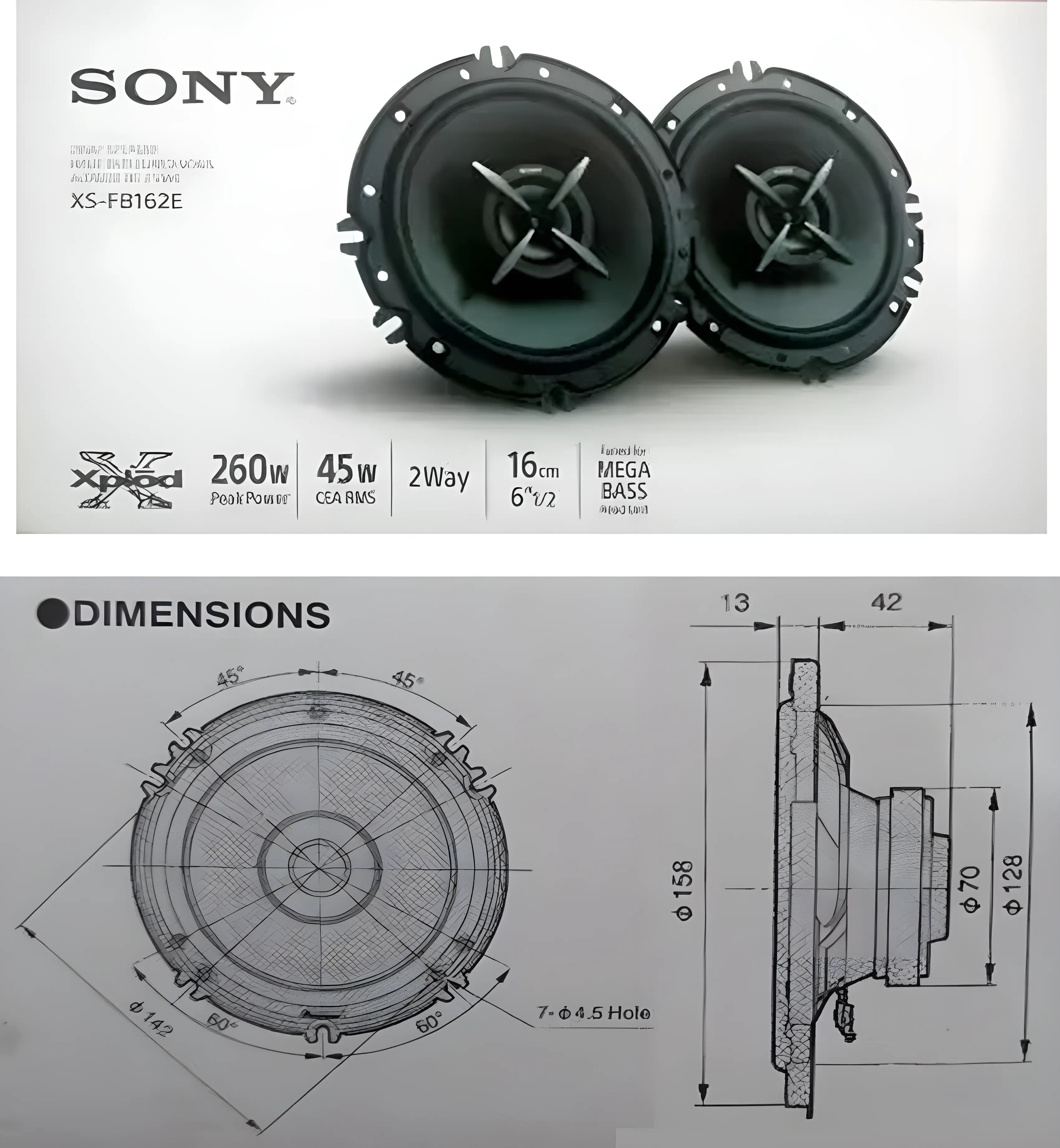 Car Speaker XS-FB162E Sony