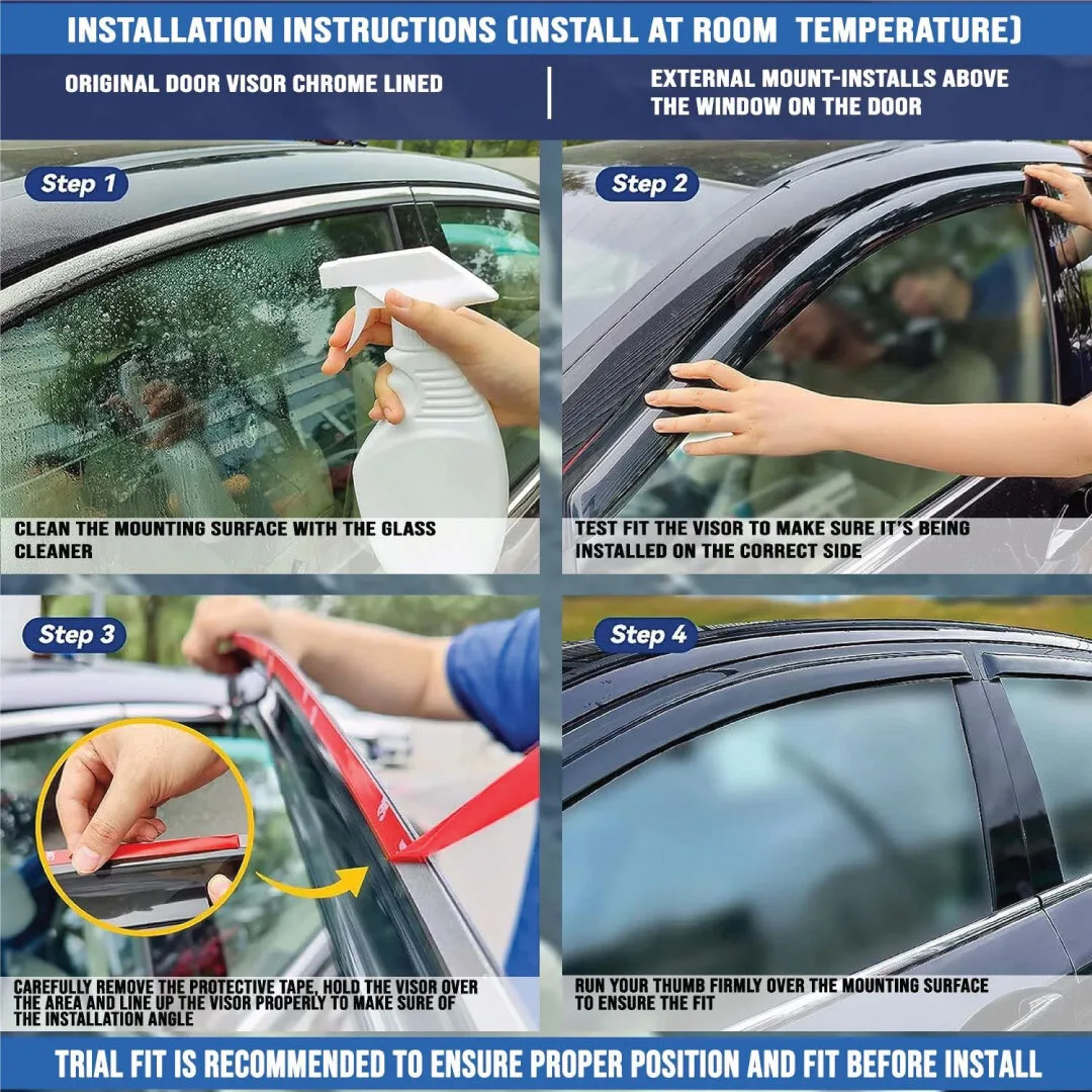 Car Door Visor (Set Of 4)