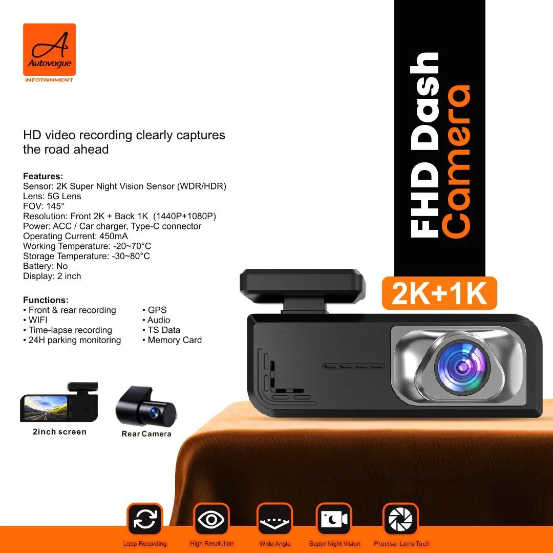 Dash Camera 2K + 1K Autovogue