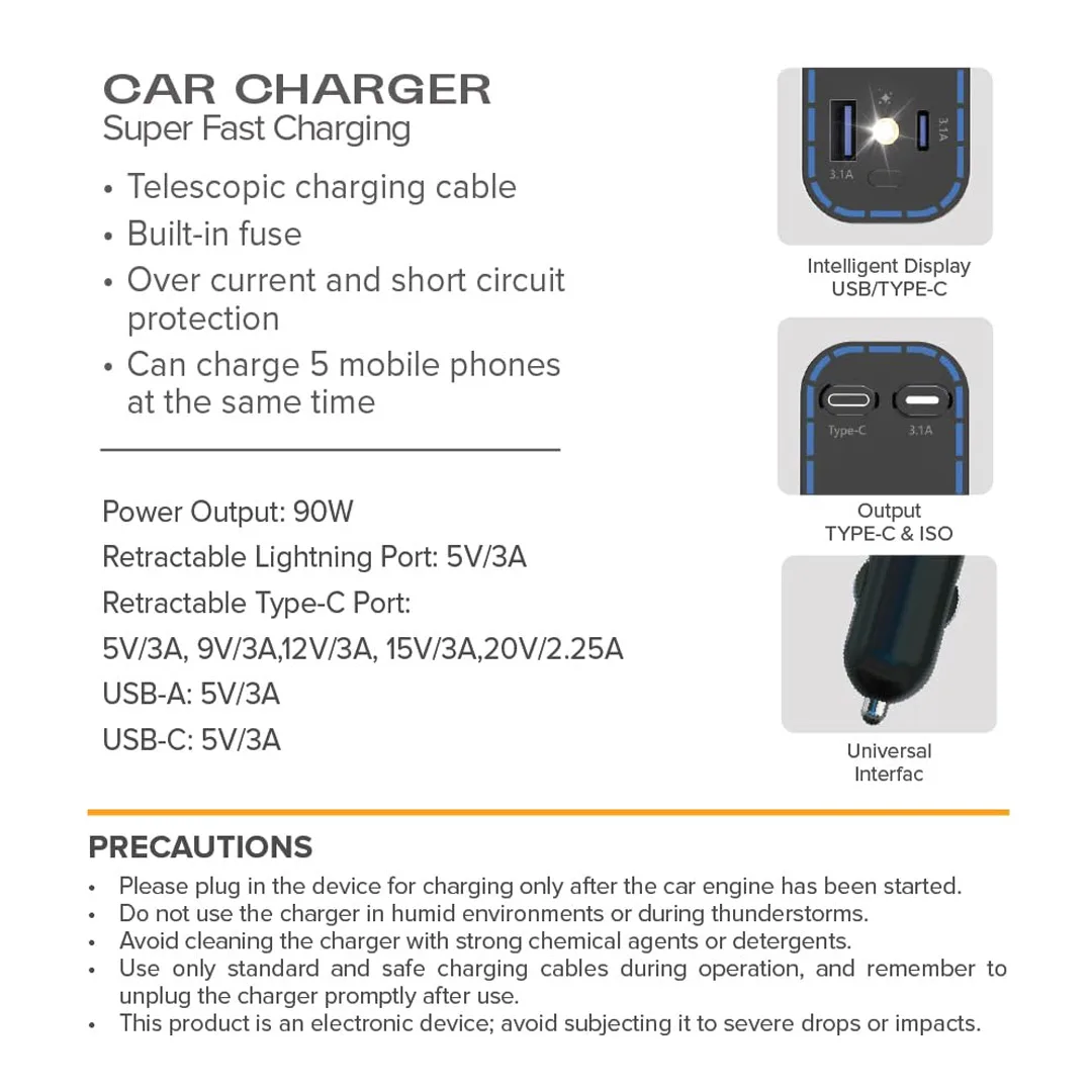 Car Charger 90W Stellar Drive