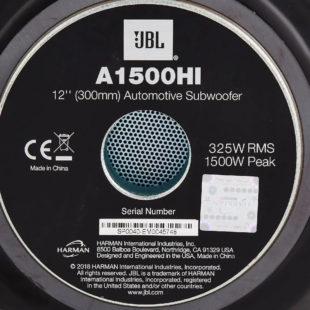 Car Subwoofer 12" 1500W JBL